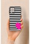 Samsung A22 Compatible Striped Heart Pattern Silicone Case