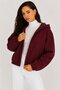 Women's Hooded Zippered Cashmere Coat with Elastic Waist and Sleeve Details, Short Jacket with Pockets - 3