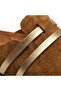 Mc401-Sue Tan Genuine Suede Leather Modular Velcro Striped Unisex Orthopedic Sabo Slippers - 6