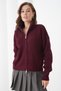 Women's Mock Neck Double Zippered Knitwear Cardigan - 3