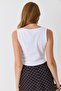 Women's V-Neck Camisole Crop Blouse White - 5