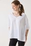 Women's V-Neck Oversize Casual Tshirt White - 3
