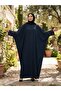 Oversized Robe Dress with Detailed Sleeves, Made from Melange Fabric, Suitable for Sizes 46-60. - 2