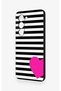 Oppo A5 5g Compatible Striped Heart Pattern Silicone Case - 4