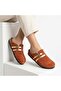 Mc401-Sue London Genuine Suede Leather Modular Velcro Striped Unisex Orthopedic Cork Sole Sabo Slippers - 2