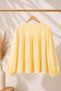 Women's Tie-Detail Sleeve Elastic Buttoned Muslin Blouse Yellow - 2