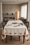 Pink Rose Cross-Stitch Patterned Tablecloth 160X220 cm – Seamless Fabric Digital Printed Stylish Tablecloth - 2