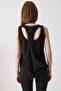 Women's Zero Sleeve Cross Back Design Tank Top Black - 4