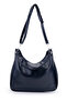 Women's Shoulder Bag with Metal Ring and Clip Detail Sofia Navy Blue - 2