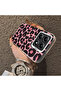 Xiaomi Mi 14t Compatible Pink Back Black Leopard Pattern Acrylic Back Silicone Edge Phone Case - 4