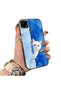 Realme C15/C25/C25S Compatible Cute White Cat Pattern Acrylic Back Silicone Edge Phone Case