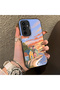 Samsung Galaxy A54 Compatible Sunset Beach Scenery Printed Acrylic Back Silicone Edge Phone Case - 2