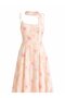 Ecru Pink Floral Patterned Adjustable Strap Scarf Dress - 3449 - 2