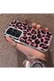 Samsung Galaxy S23 Ultra Compatible Pink Back Black Leopard Pattern Acrylic Back Silicone Edge Phone Case - 3