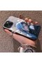 iPhone 15 Plus/14 Plus Compatible Blue Haired Anime Girl Patterned Acrylic Back Silicone Edge Phone Case - 4