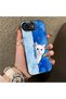 Cute White Cat Pattern Acrylic Back Silicone Edge Phone Case Compatible with iPhone 16E - 2