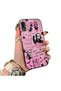Pink Horror Movie Mask Patterned Acrylic Back Silicone Edge Phone Case Compatible with Samsung Galaxy A30/A20
