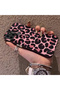 Realme C25Y/C21Y Compatible Pink Back Black Leopard Pattern Acrylic Back Silicone Edge Phone Case - 3
