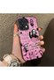 Oppo A6 Pro 4G/5G Compatible Pink Horror Movie Mask Patterned Acrylic Back Silicone Edge Phone Case - 2