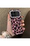 Xiaomi Redmi K90 5g Compatible Pink Back Black Leopard Pattern Acrylic Back Silicone Edge Phone Case - 2