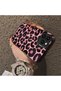 iPhone 11 Pro Max Compatible Pink Back Black Leopard Pattern Acrylic Back Silicone Edge Phone Case - 4