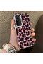 Realme C75 4g Compatible Pink Back Black Leopard Pattern Acrylic Back Silicone Edge Phone Case - 2