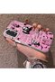 Xiaomi Redmi Note 11/Note 11S Compatible Pink Horror Movie Mask Patterned Acrylic Back Silicone Edge Phone Case - 4