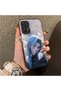Samsung Galaxy A72 Compatible Blue Haired Anime Girl Patterned Acrylic Back Silicone Edge Phone Case - 2