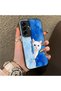 Samsung Galaxy A36/A56 Compatible Cute White Cat Pattern Acrylic Back Silicone Edge Phone Case - 2