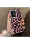 Xiaomi Redmi 13/13X Compatible Pink Back Black Leopard Pattern Acrylic Back Silicone Edge Phone Case - 2