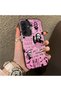 Samsung Galaxy A17 4G/5G Compatible Pink Horror Movie Mask Patterned Acrylic Back Silicone Edge Phone Case - 2
