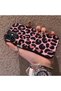 iPhone 12/12 Pro Compatible Pink Back Black Leopard Pattern Acrylic Back Silicone Edge Phone Case - 3