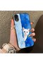 iPhone Xr Compatible Cute White Cat Pattern Acrylic Back Silicone Edge Phone Case - 2
