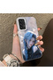 Samsung Galaxy A73 Compatible Blue Haired Anime Girl Patterned Acrylic Back Silicone Edge Phone Case - 2