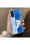 Samsung Galaxy M15 Compatible Cute White Cat Pattern Acrylic Back Silicone Edge Phone Case - 2