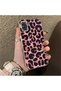Samsung Galaxy A31 Compatible Pink Back Black Leopard Pattern Acrylic Back Silicone Edge Phone Case - 2