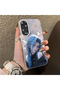 Oppo A60 Compatible Blue Haired Anime Girl Patterned Acrylic Back Silicone Edge Phone Case - 2