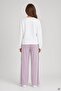 Pink Girls' Striped Sweatshirt Wide Leg Tracksuit Set 24681 - 7