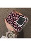 Xiaomi Mi 15 5g Compatible Pink Back Black Leopard Pattern Acrylic Back Silicone Edge Phone Case - 4