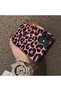 iPhone 12 Mini Compatible Pink Back Black Leopard Pattern Acrylic Back Silicone Edge Phone Case - 4