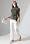 Women's Micro Digital Polka Dot Blouse with Tie Detail - 3