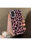 Samsung Galaxy A72 Compatible Pink Back Black Leopard Pattern Acrylic Back Silicone Edge Phone Case - 2