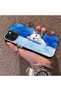 Cute White Cat Pattern Acrylic Back Silicone Edge Phone Case Compatible with iPhone 14 Pro Max - 3