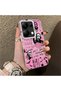 Xiaomi Redmi Note 13 Pro 4g Compatible Pink Horror Movie Mask Patterned Acrylic Back Silicone Edge Phone Case - 3