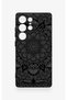 Samsung S25 Ultra Compatible Black and White Mandala Patterned Silicone Case - 2