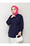 Designed Detailed Tie-Up Shirt - Navy Blue / Ü102 - 2