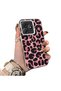 For Realme C63 4G/C61 Compatible Pink Back Black Leopard Pattern Acrylic Back Silicone Edge Phone Case