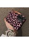 Samsung Galaxy A15 4G/5G Compatible Pink Back Black Leopard Pattern Acrylic Back Silicone Edge Phone Case - 4