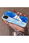 Cute White Cat Pattern Acrylic Back Silicone Edge Phone Case Compatible with Samsung Galaxy A12/M12 - 3