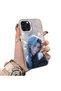 iPhone 15 Pro Compatible Blue Haired Anime Girl Patterned Acrylic Back Silicone Edge Phone Case